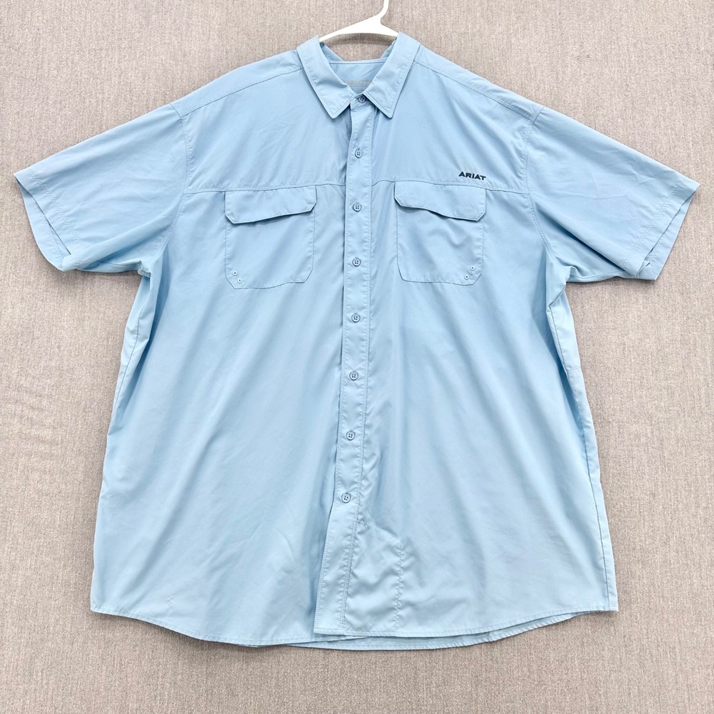 Ariat Button Down Mens XXL Blue VentTEK Outbound SS Shirt Outdoor Performance